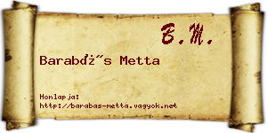 Barabás Metta névjegykártya